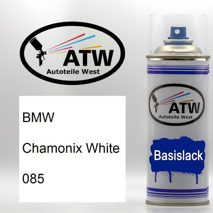 BMW, Chamonix White, 085: 400ml Sprühdose, von ATW Autoteile West.